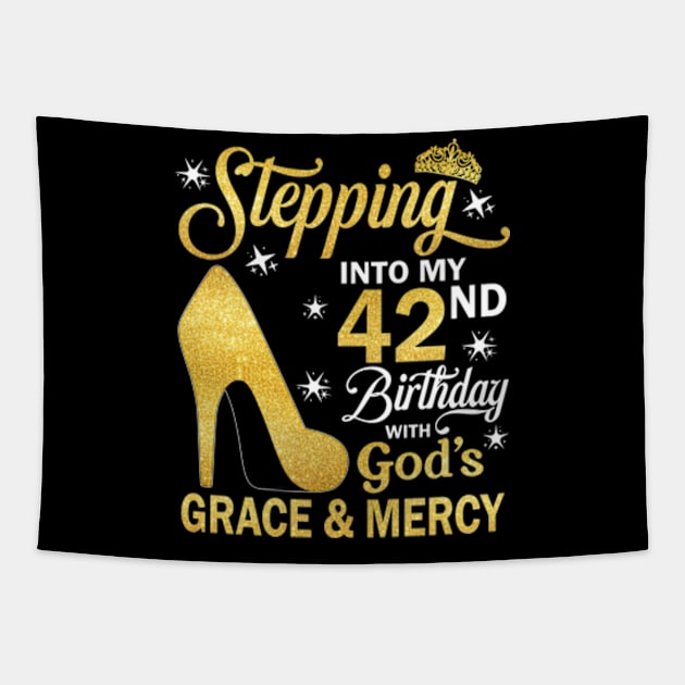 Stepping Into My 42nd Birthday With God's Grace & Mercy Bday Tapestry by MaxACarter