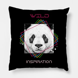 Panda Bear Wild Nature Animal Illustration Art Drawing Pillow