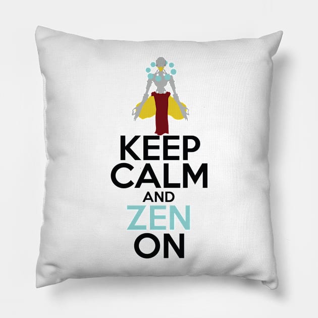 Keep Calm and Zen On Pillow by WinterWolfDesign