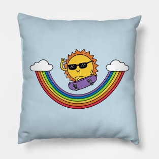 Sun rainbow skateboard Pillow
