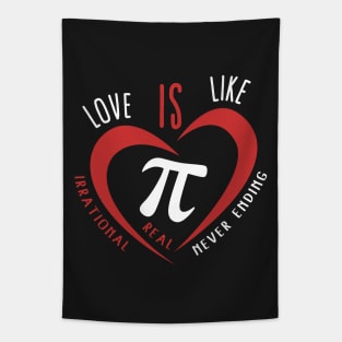 Love Is Like Pi Irrational Real Never Ending Valentines Day Gift Tapestry