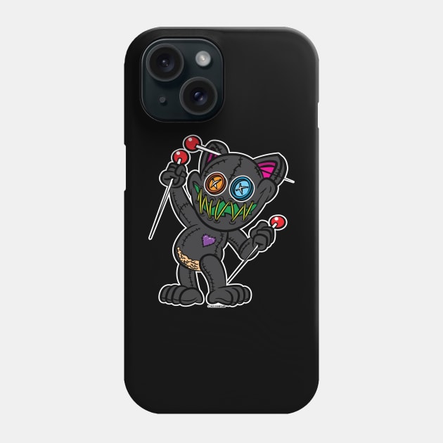 VooDoo Kitty Cat Doll, Charcoal Gray Phone Case by eShirtLabs