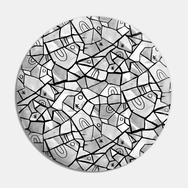 Black and White Solid Shapes Pin by Carolina Díaz