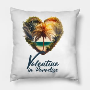 Tropical Valentine No.2: Valentine's Day in Paradise Pillow