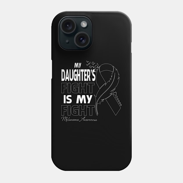 My Daughter's Fight Is My Fight Melanoma Awareness Feather Phone Case by KaelaGusikowski