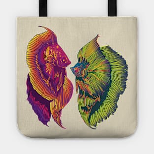 Betta Fishes are in Fighting mood Tote