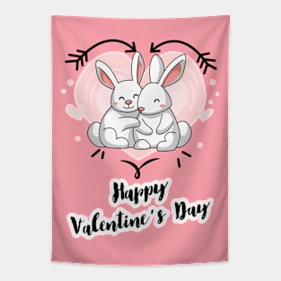 Happy Valentine's Day | Bunnies Tapestry