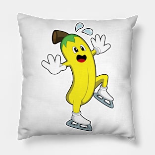 Banana at Ice skating with Ice skates Pillow