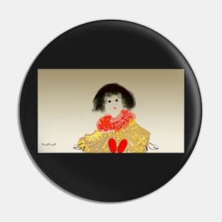 Girl in Red-Shoes Pin