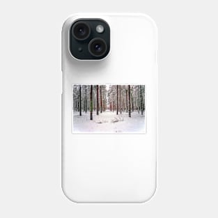 Red Trees in the Winter Forest Phone Case