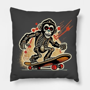 Monkey Skateboarder Pillow