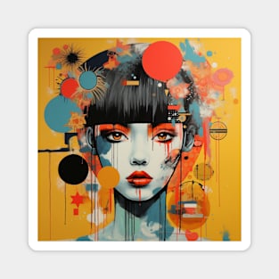 Japanese Pop Art Girl Magnet