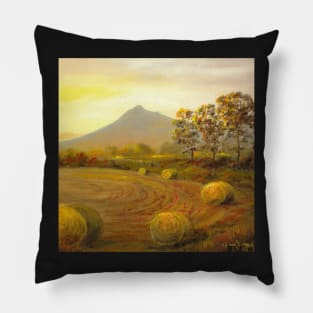 Golden evening at Chapel of Garioch Pillow