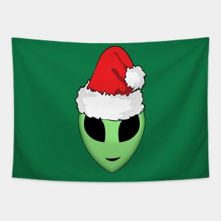 Friendly Alien Santa Tapestry