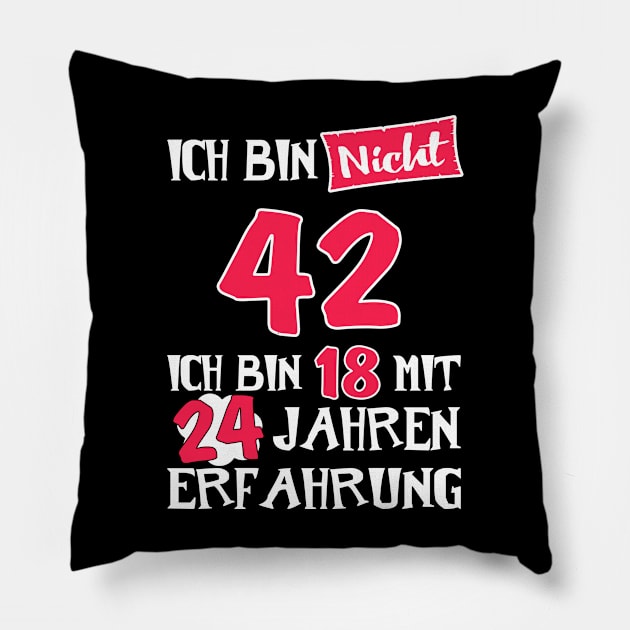 i'm not 42, i am 18 with 24 years experience Pillow by bennani store