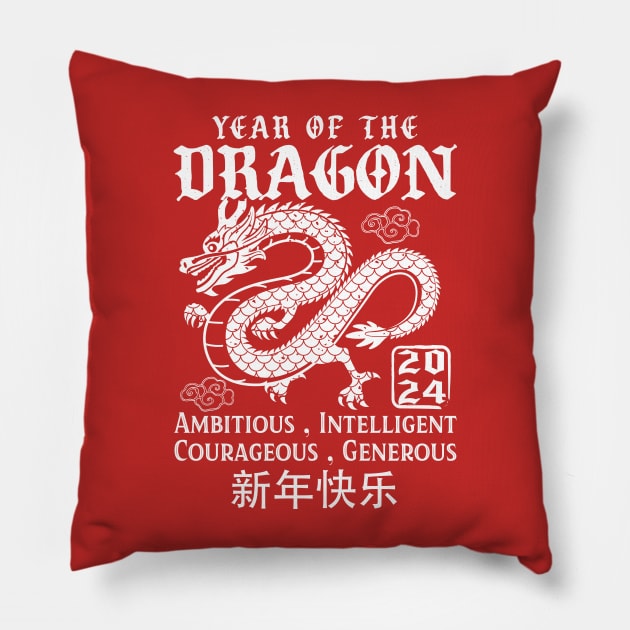 Chinese New Year 2024 Dragon Pillow by Sandra Holloman
