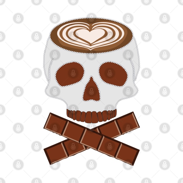 Coffee Skull with Latte Art and Chocolate by Nuletto