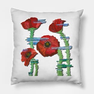 Poppy Flowers Pillow