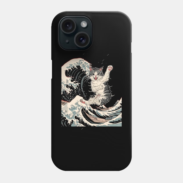 Cat Riding Shark Underwater Expedition Phone Case by BilodeauBlue