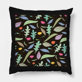 Minimal Colorful Abstract Leaf Pattern Pillow