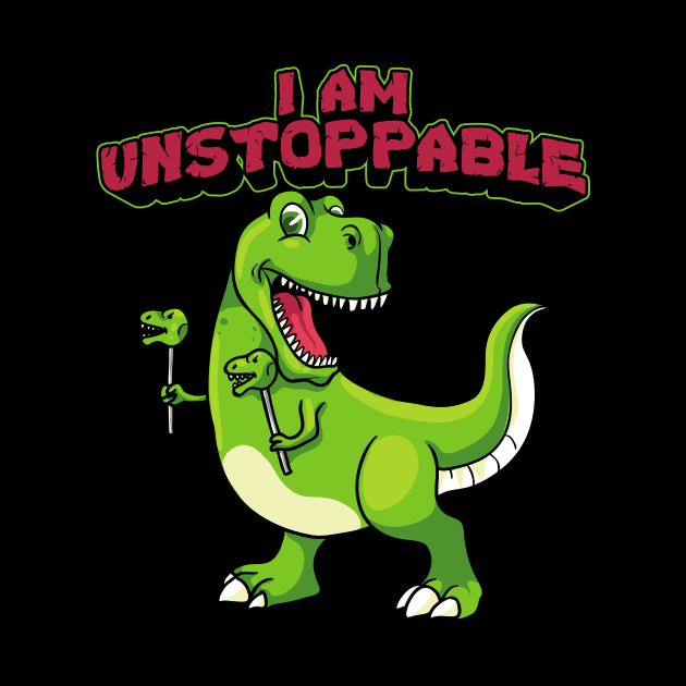 I Am Unstoppable TRex Funny Short Dinosaur Arms by theperfectpresents