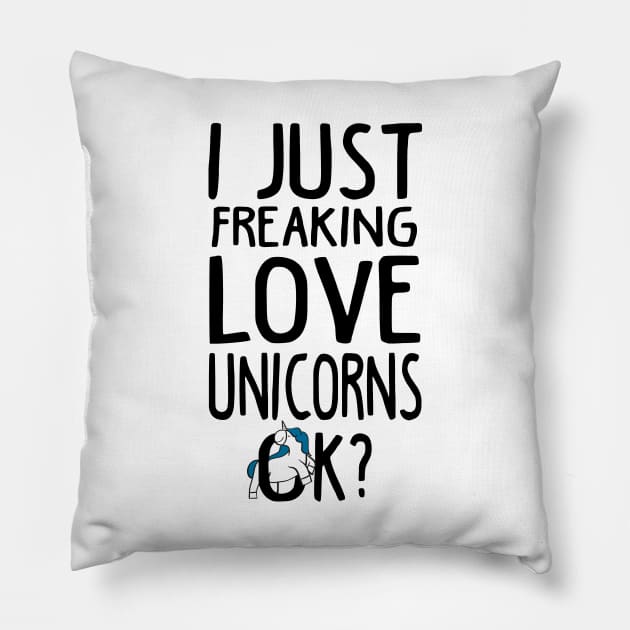 Love Unicorns Pillow by KsuAnn