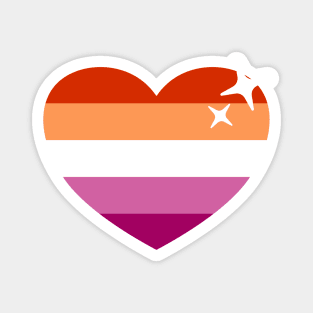 Lesbian Flag - Lesbian Heart Magnet