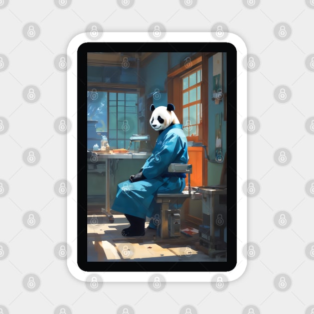 Beautiful panda surgeon Magnet by Spaceboyishere