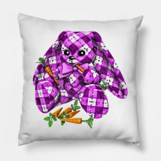 Purple Argyle Bunny Rabbit Pillow