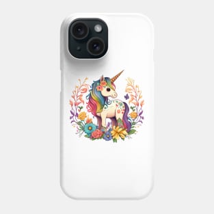 Cute Floral Unicorn Phone Case