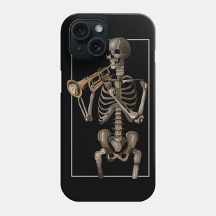 Skeleton with a trumpet Phone Case