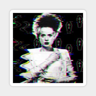 Glitched Bride of Frankenstein Magnet