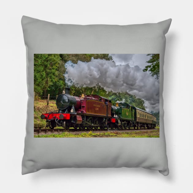 Two GWR Small Prairie Engines Pillow by SteveHClark