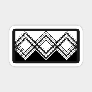 Abstract geometric pattern - black and white. Magnet