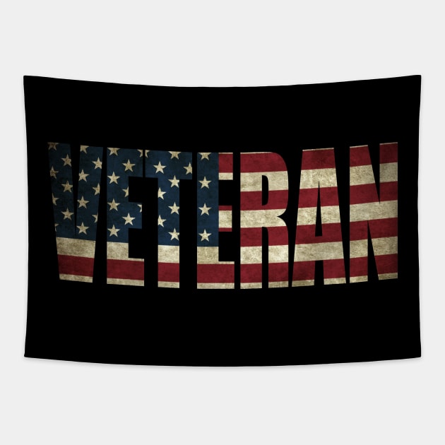 Veteran US American Flag Tapestry by Dirty Custard Designs 