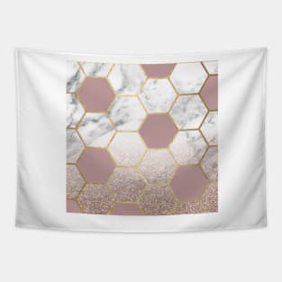 Cherished aspirations rose gold marble Tapestry