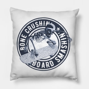 Retro Vintage Style Skeleton Skateboarder Gift Idea Pillow