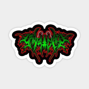 Santa Claus black metal design (green) Magnet