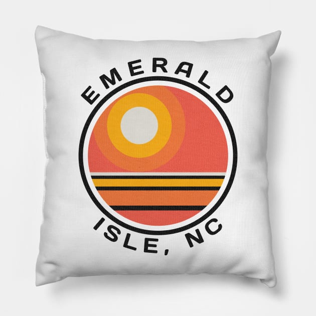 Emerald Isle, NC Summertime Vacationing Sunrise Pillow by Contentarama