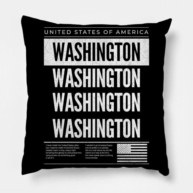 washington city in United States Pillow by Delix_shop