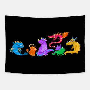 Cute Monster Lineup Tapestry