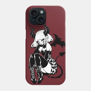 Cute Black and White Succubus Phone Case