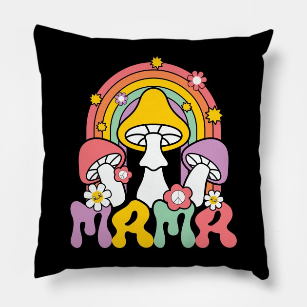 Groovy Mama Retro Mama Mushroom Pillow by Crafty Pirate 