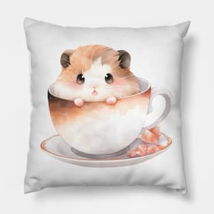 Cute and Adorable hamster in a Teacup Pillow