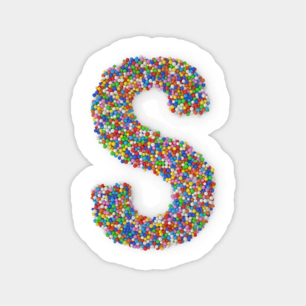 Sweet sprinkles - letter S Magnet by peggieprints