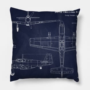 Blueprint P51 Mustang Pillow