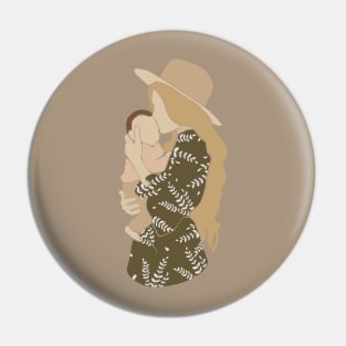 Abstract pregnant mother and child Illustration Pin