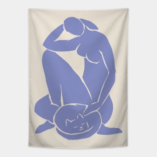 Woman petting cat - Matisse Style | Valentines Day Tapestry