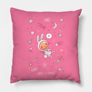 Bunny in Space Pillow