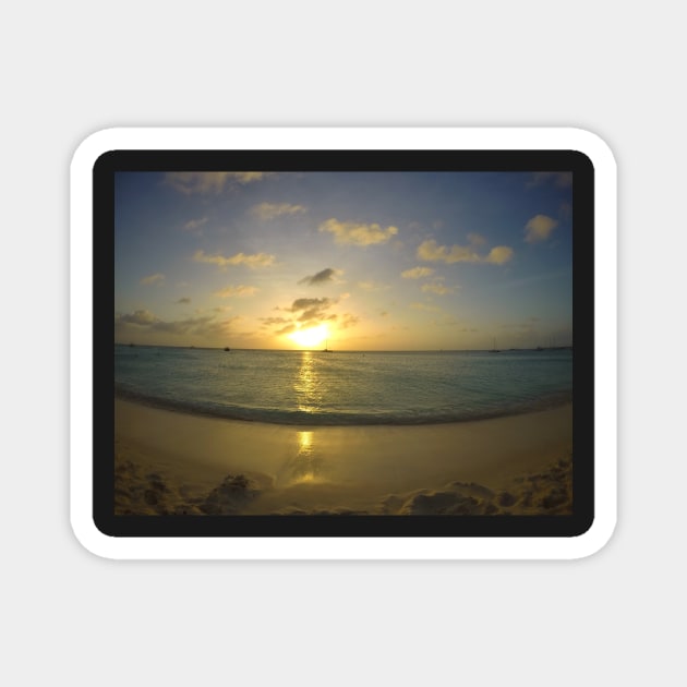 Aruba Palm Beach sunset Magnet by simplythewest